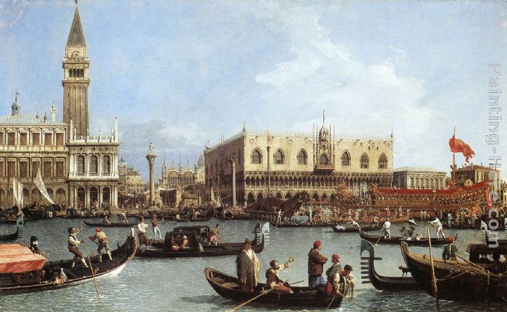 Return of the Bucentoro to the Molo on Ascension Day painting - Canaletto Return of the Bucentoro to the Molo on Ascension Day art painting